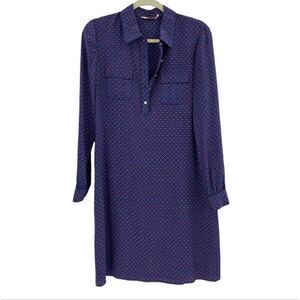 TORY BURCH Silk Rylie Navy Sea Ocho Rios Shirt Dress Size‎ 2